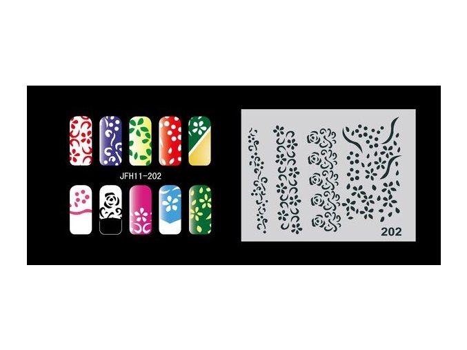 Šablona na nechty (airbrush nail art) Fengda  JFH11-202
