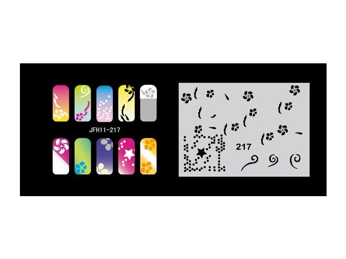 Šablona na nechty (airbrush nail art) Fengda  JFH11-217