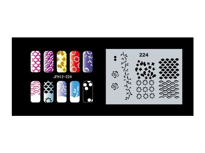 Šablona na nechty (airbrush nail art) Fengda  JFH12-224