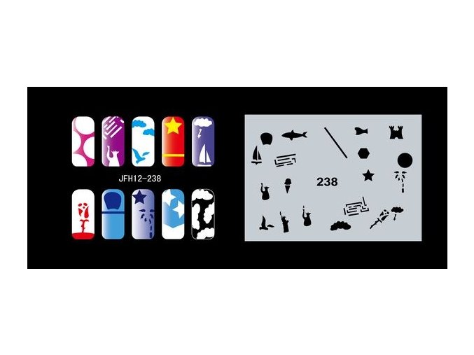 Šablona na nechty (airbrush nail art) Fengda  JFH12-238