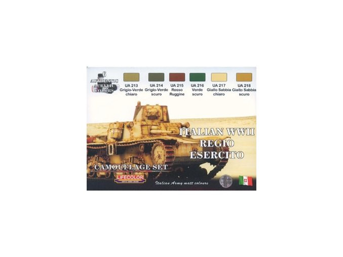 Set kamuflážnych farieb  LifeColor CS08 ITALIAN WWII REGIO ESERCITO