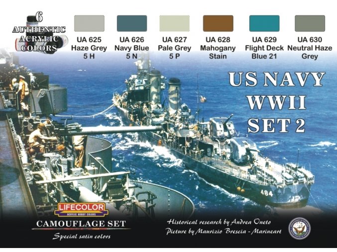 Set kamuflážnych farieb LifeColor CS25 US NAVY WII SET2