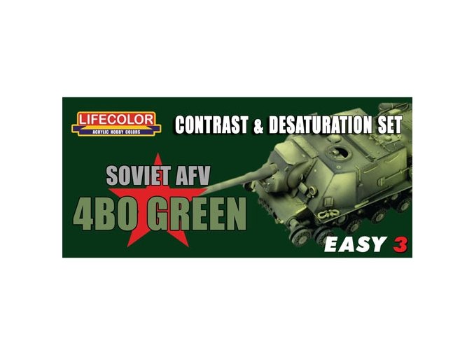 Set kamuflážnych farieb LifeColor MS04 SOVIET AFV 4B0 GREEN