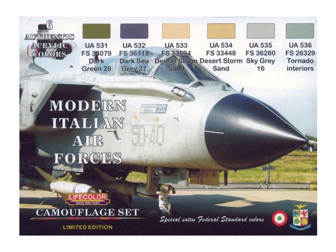 Set kamuflážnych farieb LifeColor XS07 MODERN ITALIAN AIR FORCES