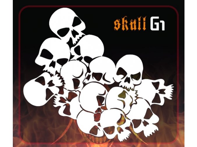 Airbrush šablona Group of skulls g1