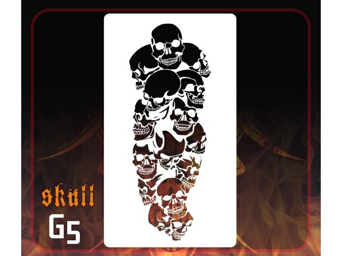 Airbrush šablona Group of skulls g5