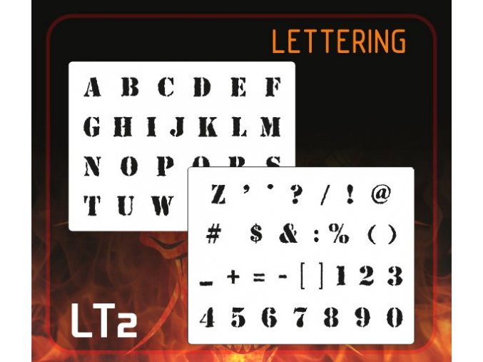 Airbrush šablona Lettering lt2