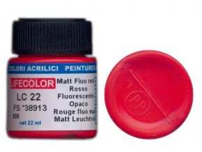 Farba LifeColor LC22 basic matt fluorescent red