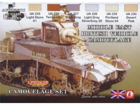 Set kamuflážnych farieb LifeColor CS16 MIDDLE EAST BRITISH VEHICLE CAMOUFLAGE