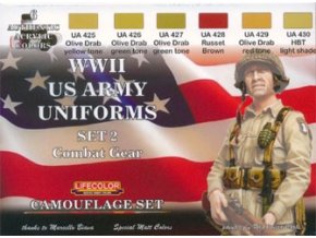 Set kamuflážnych farieb LifeColor CS18 WWII US ARMY UNIFORMS SET2 Combat Gear