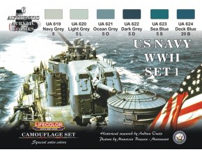 Set kamuflážnych farieb LifeColor CS24 US NAVY WIISET1