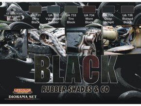Set kamuflážnych farieb LifeColor CS27 BLACK Rubber Shades & Co.