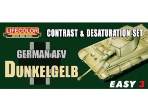 Set kamuflážnych farieb LifeColor MS01 GERMAN AFV DUNKELGELB