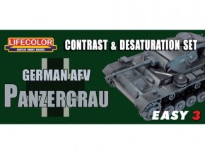 Set kamuflážnych farieb LifeColor MS02 GERMAN AFV PANZERGRAU