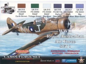 Set kamuflážnych farieb LifeColor XS01 WII Royal Australian Air Force SET1