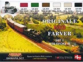 Set dioramatických farieb LifeColor XS03 ORIGINALE DSB FARVER SET1 DSB EPOKE III