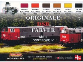 Set dioramatických farieb LifeColor XS04 ORIGINALE DSB FARVER SET2 DSB EPOKE IV