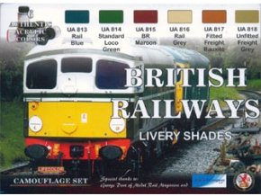 Set kamuflážnych farieb LifeColor XS06 BRITISH RAILWAYS LIVERY SHADES