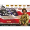 Set kamuflážnych farieb LifeColor CS17 WWII US ARMY UNIFORMS SET1 Combat and fatigue clothing Class A uniforms