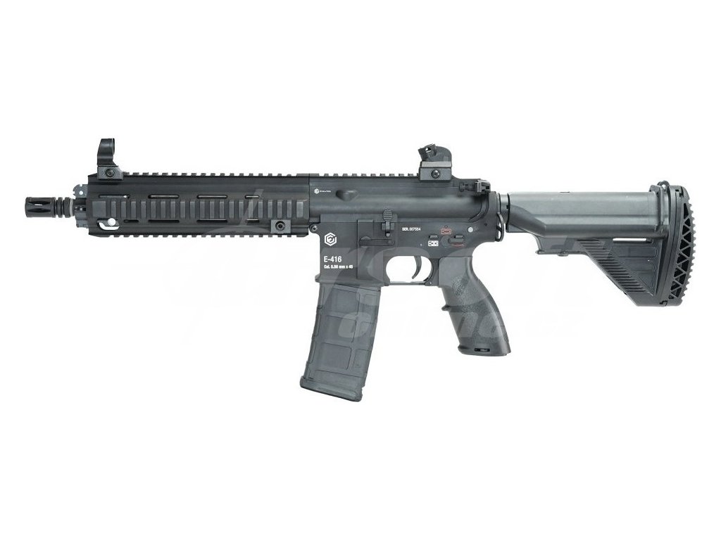Airsoftová zbraň E-416 CQB - černá, celokov, Evolution