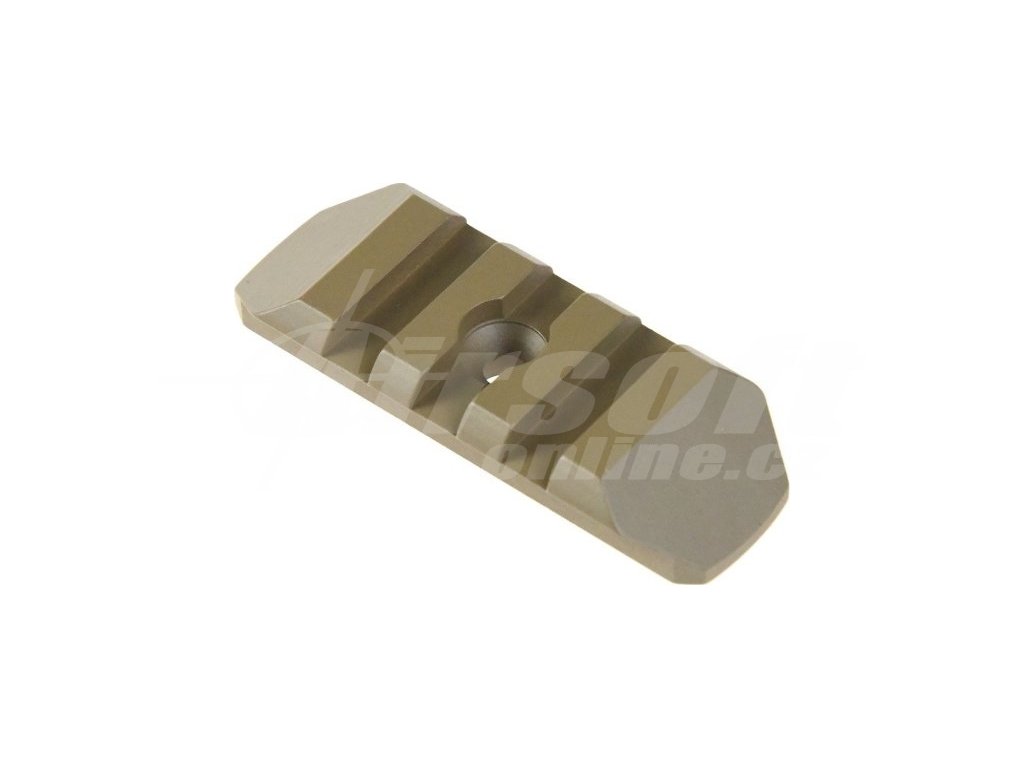 BAS / obecný dodavatel CNC kovová lišta na M-Lok 3 pozice - písková TAN, 55mm, JJ Airsoft 01