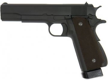 Airsoftová pistole M1911 A1 - celokov, dvouřadý zásobník, CO2, GBB, WE