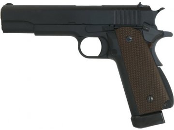 Airsoftová pistole M1911 A1 - celokov, dvouřadý zásobník, GBB, WE