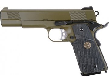 Airsoftová pistole M.E.U. SOC - olivová, celokov, GBB, WE