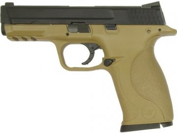 Airsoftová pistole MP9 Big Bird - pískový, celokov, GBB, WE