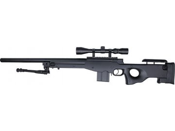 Odstřelovací puška L96 AWS - černá, optika, dvojnožka, Well, MB4401D