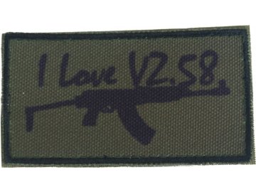 Textilní nášivka I love vz.58 - olivová, Army