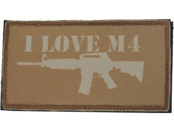 Textilní nášivka I love M4 - písková, Army