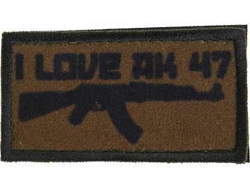 Textilní nášivka I love AK47 - olivová, Army