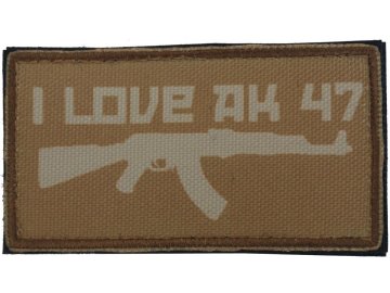 Textilní nášivka I love AK47 - coyote, Army