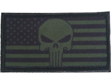 Textilní nášivka vlajka USA Punisher - zelená, Army