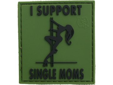 3D nášivka "I SUPPORT SINGLE MOMS"  - zelená, Jackets to go