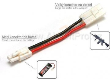 Redukční kabel z velkého na malý konektor na baterii, AirsoftPro