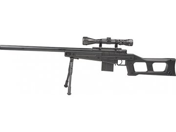 Odstřelovací puška Mk96 - černá, optika, dvojnožka, Well, MB4408D