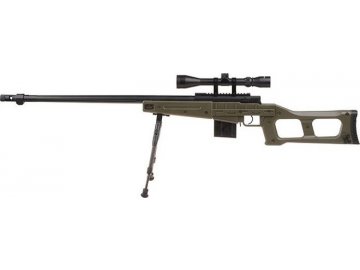 Odstřelovací puška Mk96 - olivová, optika, dvojnožka, Well, MB4409D