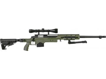 Odstřelovací puška M24 RAS - olivová, optika, dvojnožka, Well, MB4412D