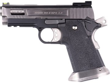 Wet Airsoftová pistole HI-CAPA 3.8 Velociraptor - celokov, blowback - stříbrný 01