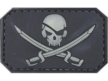 3D nášivka Pirate skull - černá, GFC