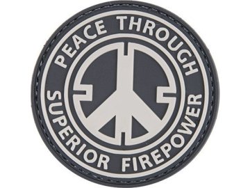 GFT 3D nášivka Peace Through Superior Firepower - černá, GFC 01