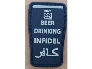3D nášivka Beer drinking infidel - černá, GFC