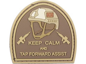 3D nášivka Keep Calm And Tap Forvard Assist - TAN, GFC