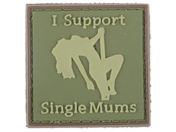 3D nášivka I Support Single Mums - olivová, GFC