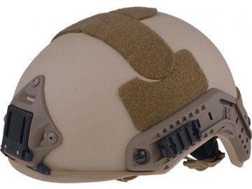 Aramidová helma FAST MICH s railem (replika) - písková, FMA