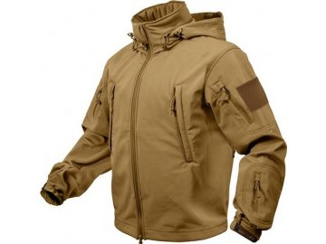 Bunda TACTICAL s kapucí softshell - coyote, Rothco