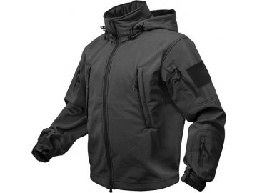 Bunda TACTICAL s kapucí softshell - černá, Rothco