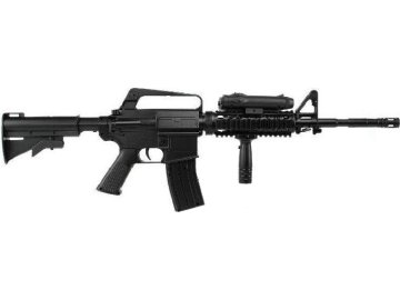 Wel Airsoftová zbraň M16 A4 (S47) + svítilna + rukojeť,  ABS, manuál 01